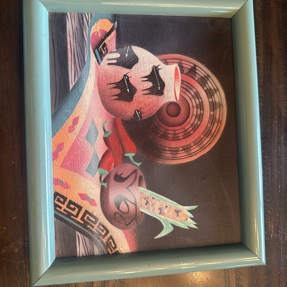 art finds Other - Vibrant South West Art with Green Frame